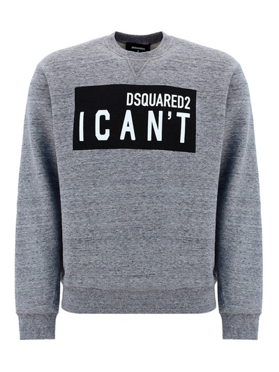 Shop Dsquared2 I Cant Print Sweatshirt In Grey
