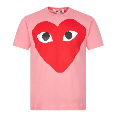 Shop Comme Des Garçons Play Big Heart Logo T-shirt In Pink