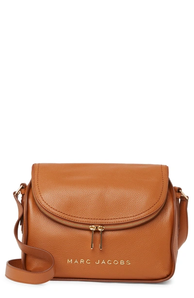 Shop Marc Jacobs The Groove Leather Messenger Bag In Smoked Almond