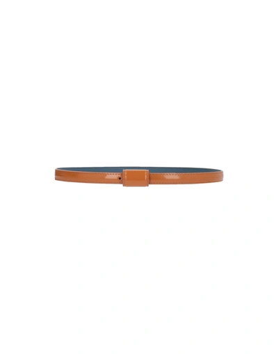 Shop Marni Woman Belt Rust Size 30 Bovine Leather, Cotton, Polyester, Brass In Red