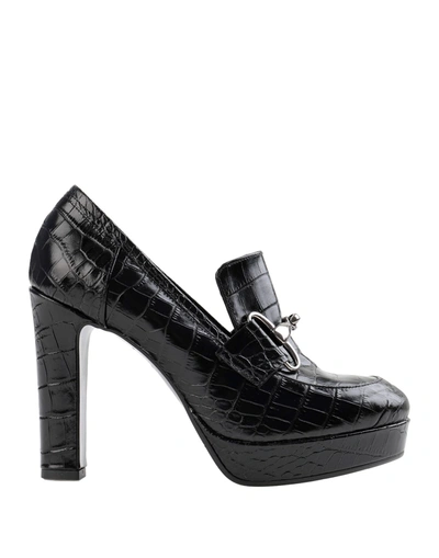 Shop Divine Follie Woman Loafers Black Size 6 Soft Leather