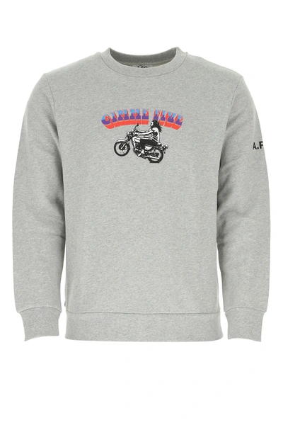 Shop Apc Melange Grey Cotton Sweatshirt  Nd A.p.c. Uomo Xl