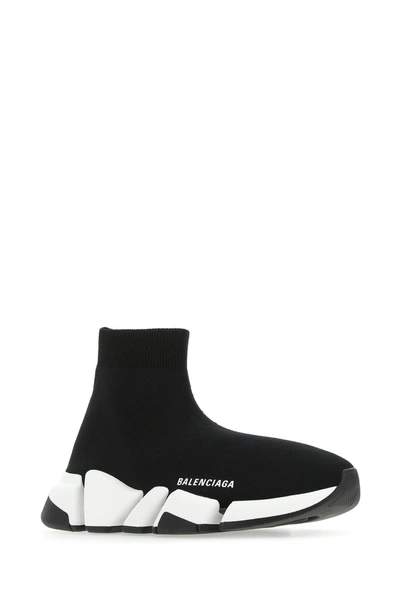 Balenciaga Black Stretch Fabric Speed 2.0 Sneakers In Black