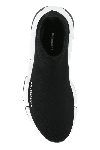 Balenciaga Black Stretch Fabric Speed 2.0 Sneakers In Black