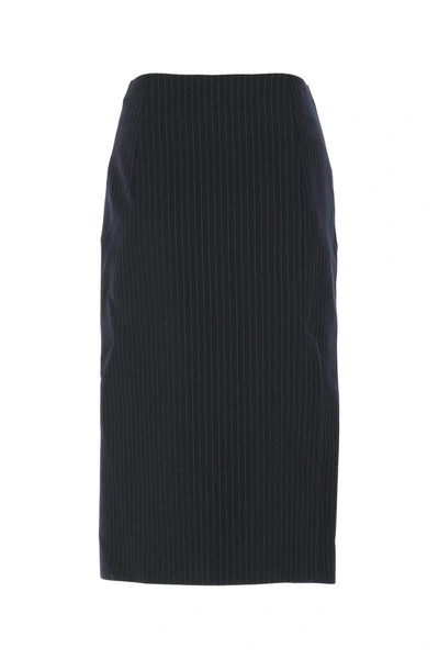 Shop Prada Embroidered Wool Skirt Stripped  Donna 40