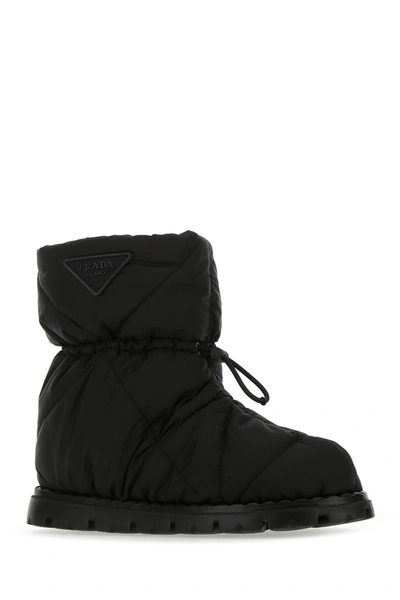 Shop Prada Black Re-nylon Ankle Boots  Nd  Donna 39