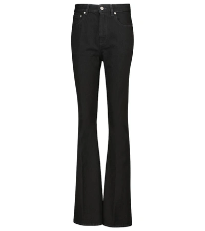 Shop Golden Goose High-rise Flared Jeans In Black