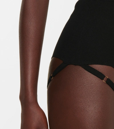 Shop Jacquemus La Culotte Sierra Ribbed-knit Briefs In Black