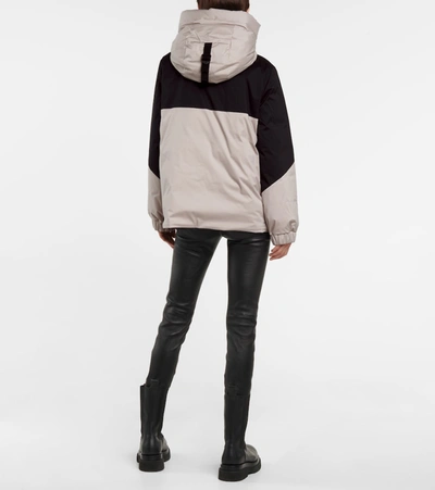Moncler Iberis Half Zip Down Hooded Pullover Jacket In Black