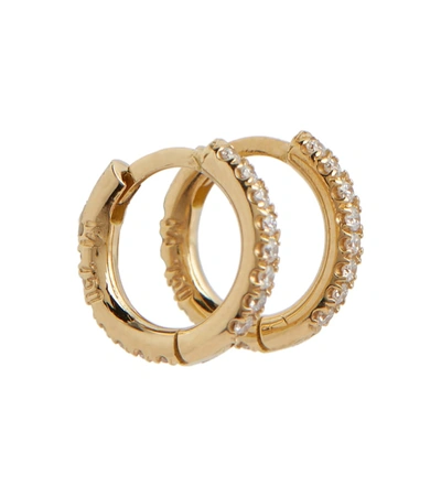 Shop Ileana Makri Mini 18kt Yellow Gold Hoop Earrings With Diamonds