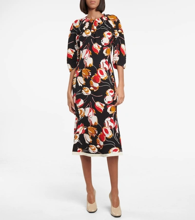 Shop Marni Floral-printed Dress In Multicoloured