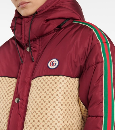 Shop Gucci Gg Nylon Puffer Jacket In Multicoloured