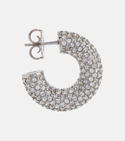 Amina Muaddi Cameron Mini Embellished Earrings In Silver