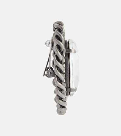 Shop Alessandra Rich Crystal Clip-on Earrings In Silver