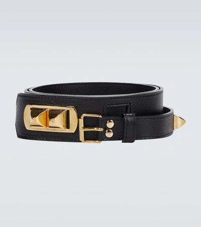 Shop Undercover Studded Leather Belt In Black