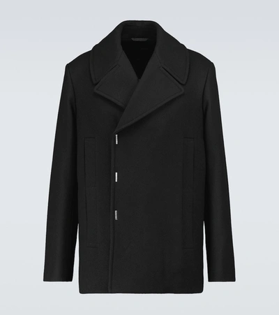 Shop Givenchy Felted Wool Peacoat In Black