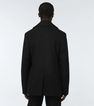 Shop Givenchy Felted Wool Peacoat In Black