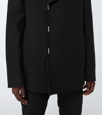 Shop Givenchy Felted Wool Peacoat In Black