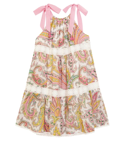 Shop Zimmermann Teddy Halter Cotton Dress In Multicoloured