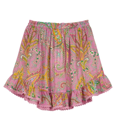 Shop Zimmermann Teddy Flounce Skirt In Pink