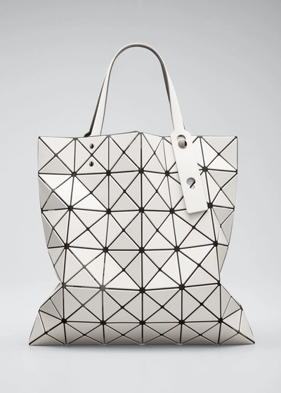Shop Bao Bao Issey Miyake Lucent Matte Geo Collapsible Tote Bag In Light Gray