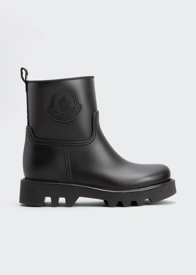 Shop Moncler Ginette Waterproof Logo Rain Booties In 999 Black