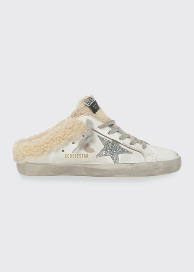 Shop Golden Goose Superstar Sabot Shearling Slide Sneakers In White