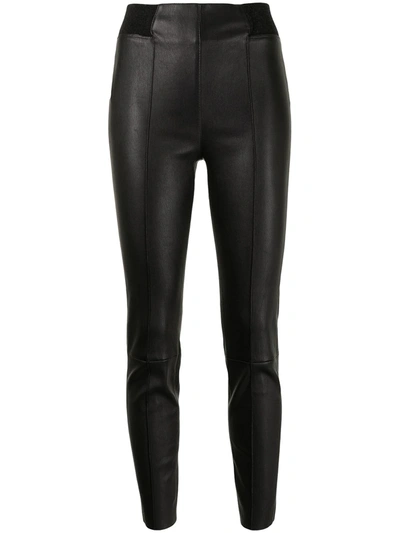 Shop Brunello Cucinelli High-shine Leather Leggings In Black