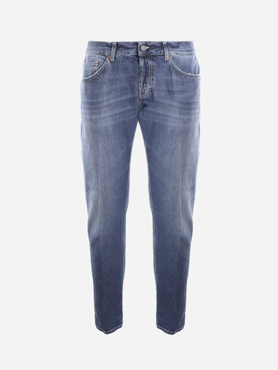 Shop Dondup Washed Effect Cotton Denim Jeans In Blue