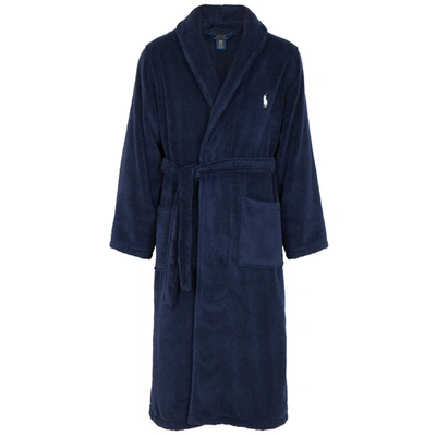 Shop Polo Ralph Lauren Navy Terry Cotton Robe