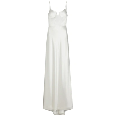 Shop Galvan Palermo White Satin Gown
