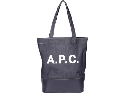 Shop Apc A.p.c. Axelle Tote Bag In Navy
