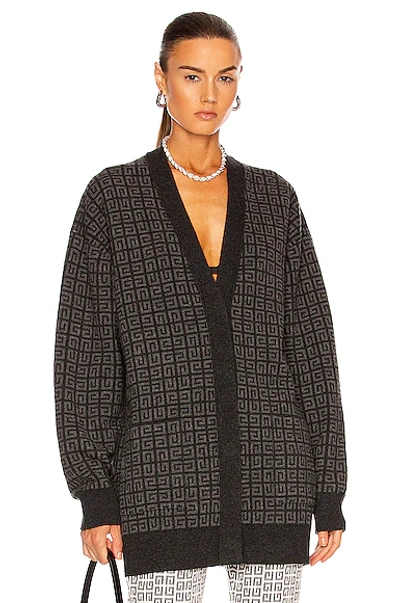 Shop Givenchy Cashmere Cardigan In Dark Grey