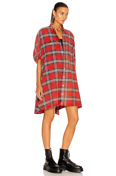 Shop R13 Plaid Oversized Boxy Dress In Red Plaid