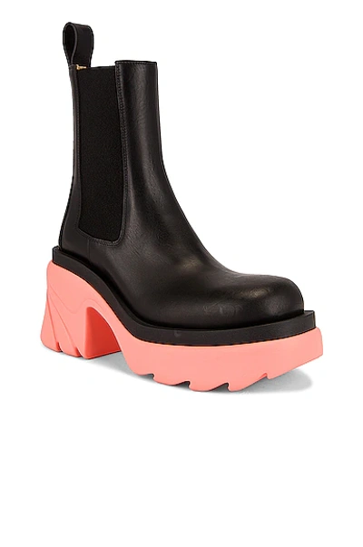 Shop Bottega Veneta Flash Boots In Black & Flamingo