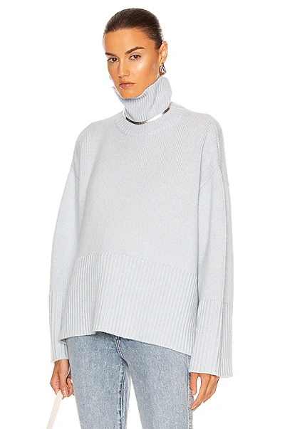 Shop Totême Heavy Cashmere Turtleneck Sweater In Banker Blue