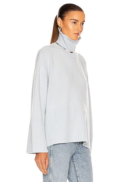 Shop Totême Heavy Cashmere Turtleneck Sweater In Banker Blue