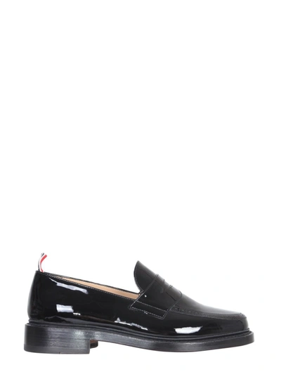 Shop Thom Browne Penny Loafers In Black