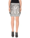 LOVE MOSCHINO LOVE MOSCHINO WOMAN MINI SKIRT SILVER SIZE 4 POLYESTER, POLYURETHANE,35267970NC 6