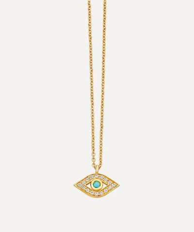 Shop Astley Clarke Biography Mini Evil Eye Pendant Necklace In Gold