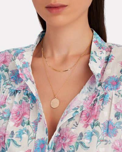 Shop Maison Irem Dua Coin Pendant Necklace In Gold