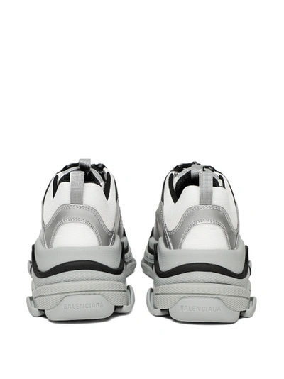 Shop Balenciaga Triple S Sneaker Silver And White