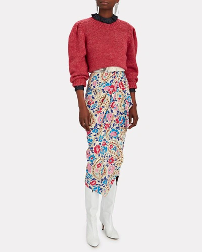 Shop Isabel Marant Bree Floral Paisley Wrap Skirt In Multi