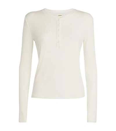 Shop L Agence Faith Henley T-shirt In White