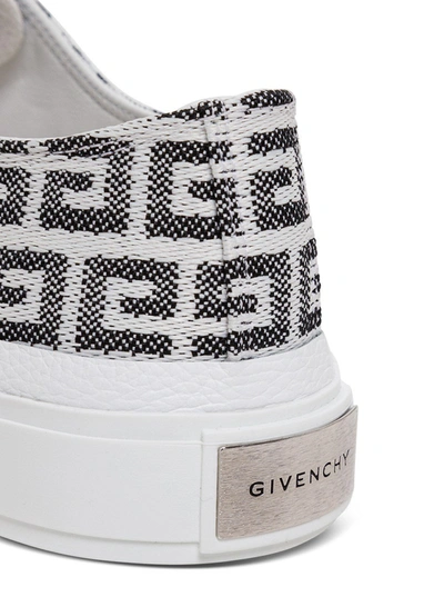Shop Givenchy 4g Jacquard City Sneakers In White/black
