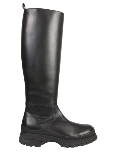 Shop Staud Bow Tall Boots In Black