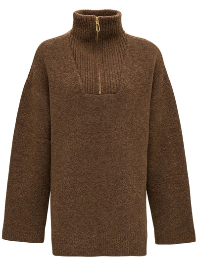 Shop Nanushka Brown Zuma Sweater In Wool Blend