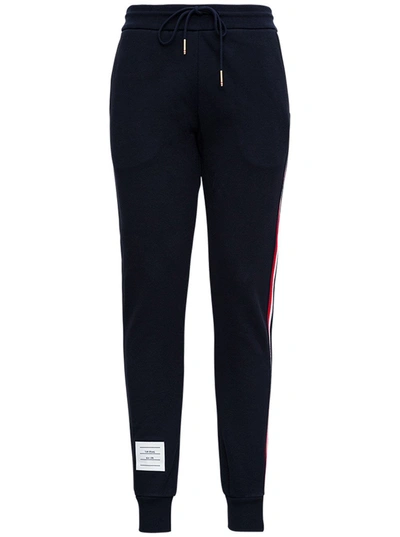 Shop Thom Browne Blue Cotton Jogger With Rwb Stripe Inserts