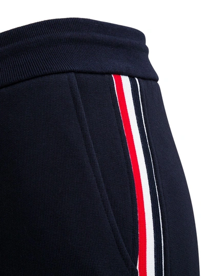 Shop Thom Browne Blue Cotton Jogger With Rwb Stripe Inserts