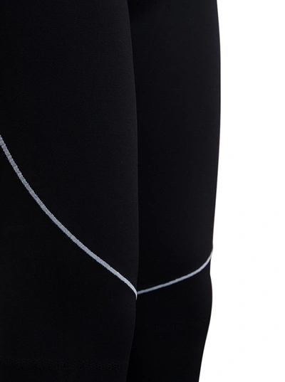 Shop Paco Rabanne Technical Jersey Leggings With Logo In White/black